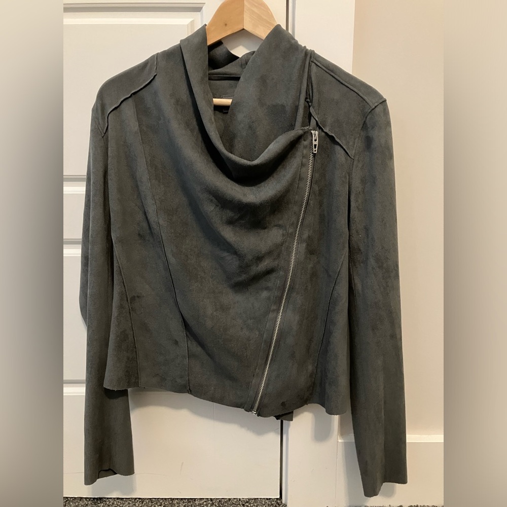 Gray Seude Blank NYC side zip jacket